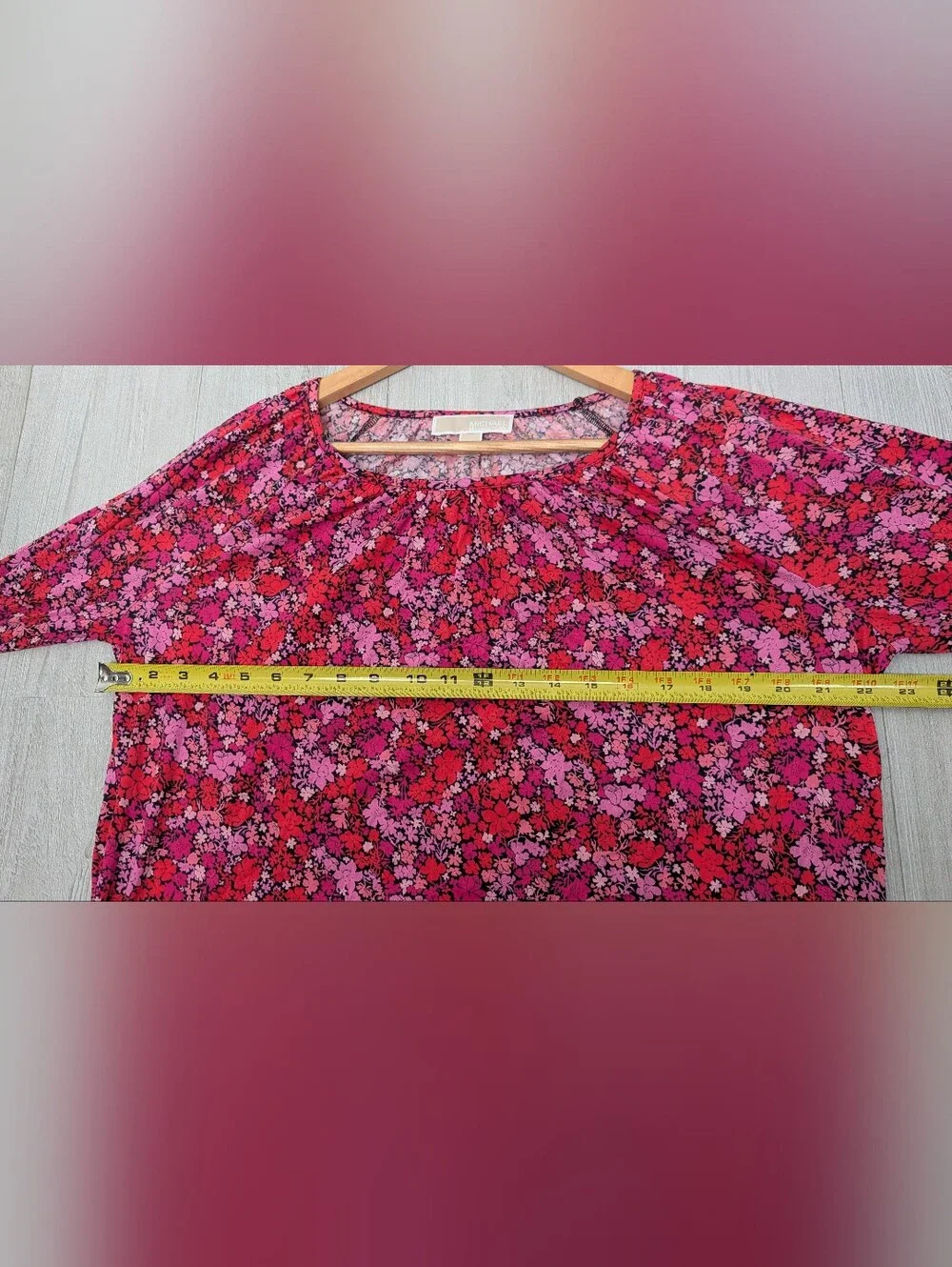 Michael Kors Floral Blouse - Casual Ruffle Sleeve Top Sz L.